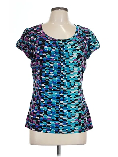 Pre-owned Worthington Short Sleeve Blouse In Blue