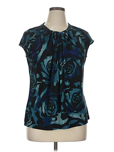 Pre-owned Worthington Short Sleeve Blouse In Blue