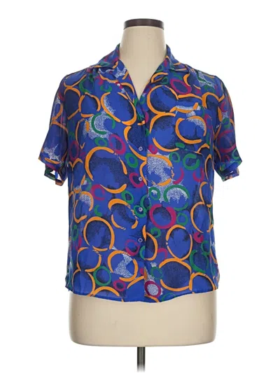 Pre-owned Worthington Short Sleeve Blouse In Blue