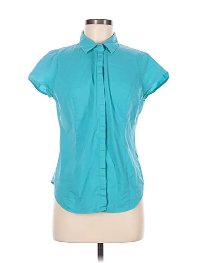 Pre-owned Worthington Short Sleeve Blouse In Blue