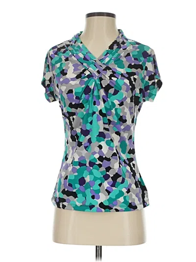 Pre-owned Worthington Short Sleeve Blouse In Blue