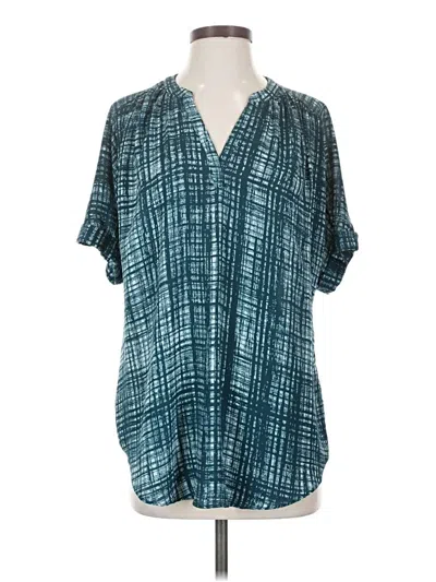 Pre-owned Worthington Short Sleeve Blouse In Blue