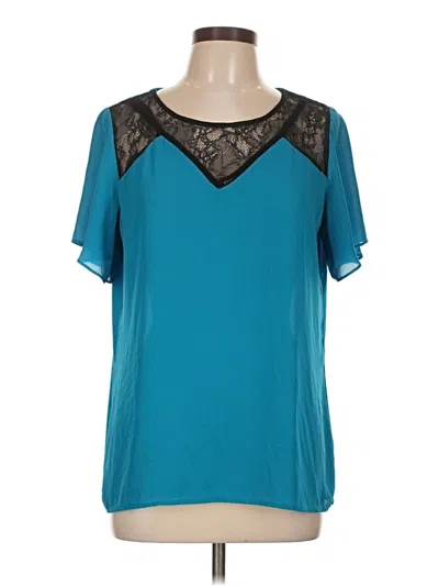 Pre-owned Worthington Short Sleeve Blouse In Blue