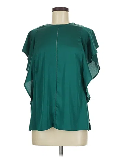 Pre-owned Worthington Short Sleeve Blouse In Blue