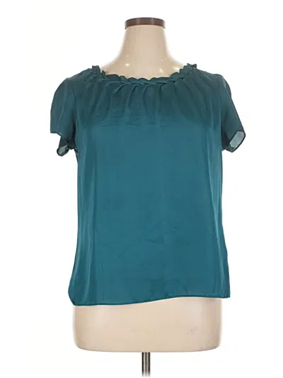 Pre-owned Worthington Short Sleeve Blouse In Blue