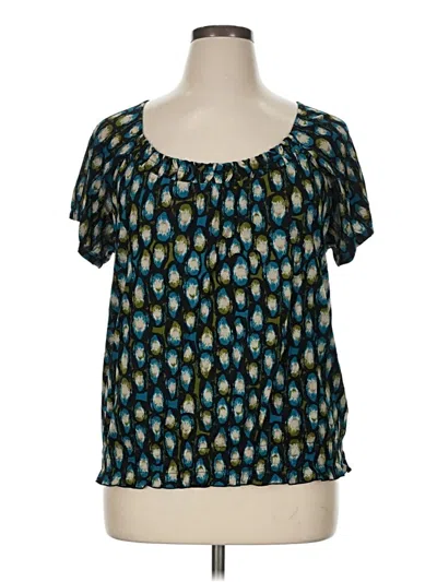 Pre-owned Worthington Short Sleeve Blouse In Blue