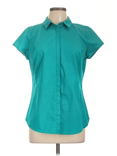 Pre-owned Worthington Short Sleeve Blouse In Blue