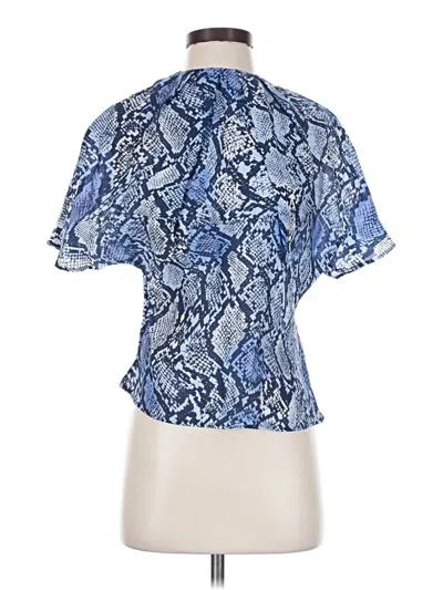 Pre-owned Worthington Short Sleeve Blouse In Blue