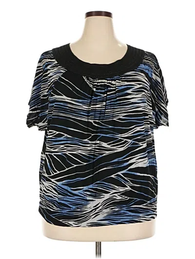 Pre-owned Worthington Short Sleeve Blouse In Blue