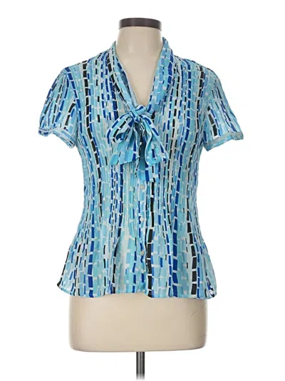 Pre-owned Worthington Short Sleeve Blouse In Blue