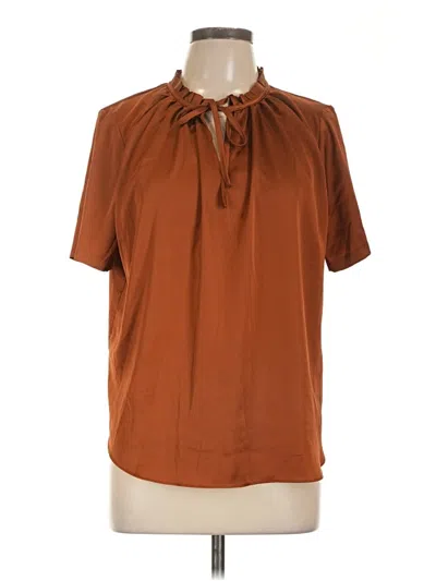 Pre-owned Worthington Short Sleeve Blouse In Brown