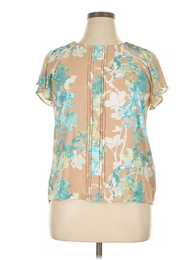 Pre-owned Worthington Short Sleeve Blouse In Brown