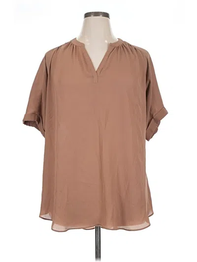 Pre-owned Worthington Short Sleeve Blouse In Brown