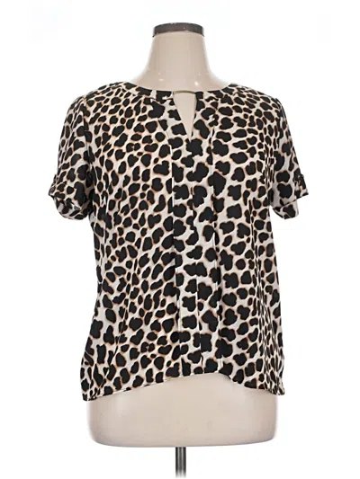 Pre-owned Worthington Short Sleeve Blouse In Brown