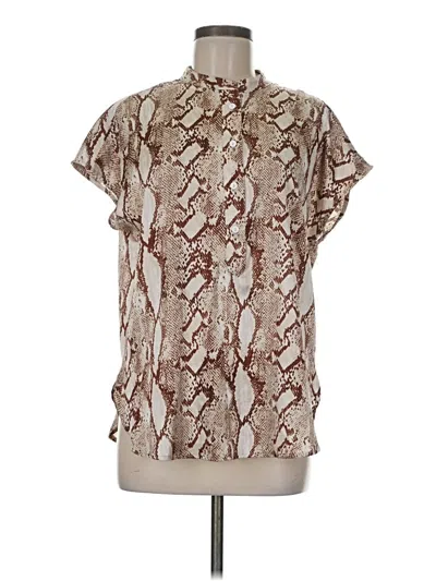 Pre-owned Worthington Short Sleeve Blouse In Brown