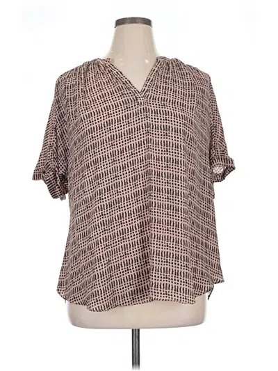 Pre-owned Worthington Short Sleeve Blouse In Brown