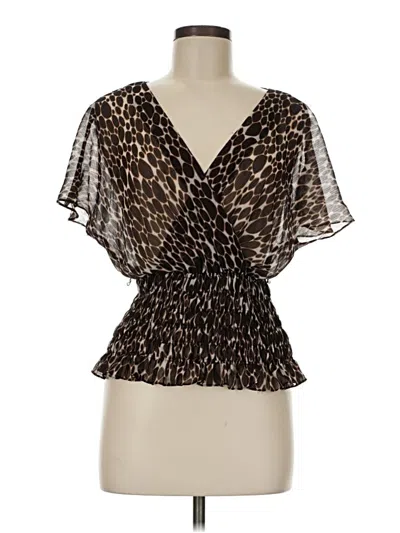 Pre-owned Worthington Short Sleeve Blouse In Brown