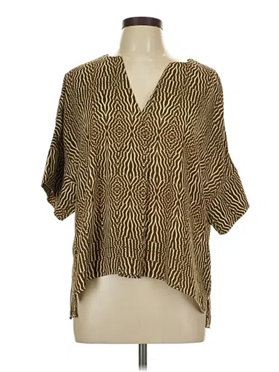Pre-owned Worthington Short Sleeve Blouse In Brown