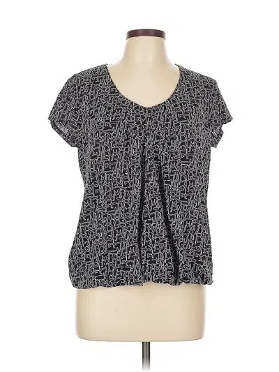 Pre-owned Worthington Short Sleeve Blouse In Gray