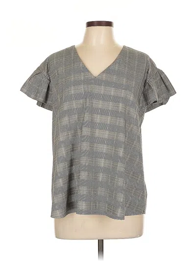 Pre-owned Worthington Short Sleeve Blouse In Gray