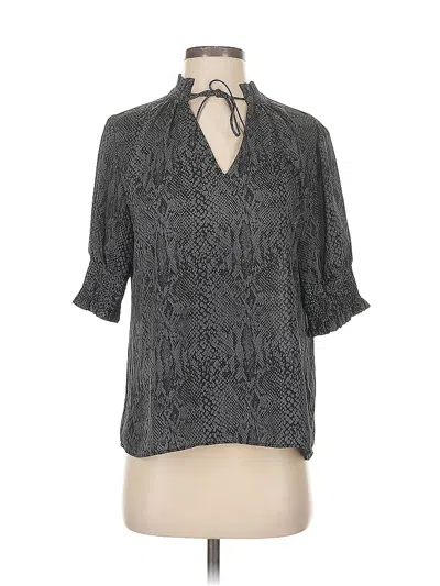 Pre-owned Worthington Short Sleeve Blouse In Gray