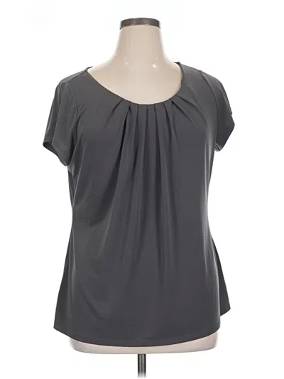 Pre-owned Worthington Short Sleeve Blouse In Gray