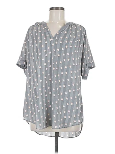 Pre-owned Worthington Short Sleeve Blouse In Gray