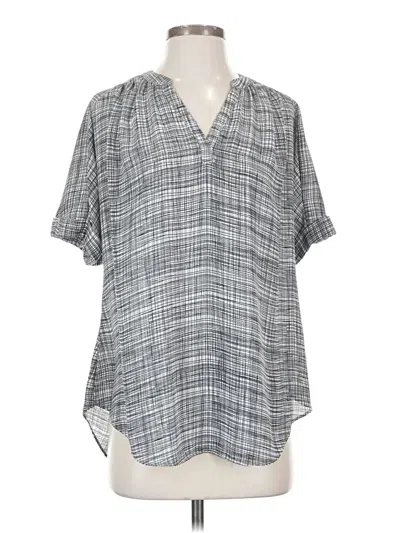 Pre-owned Worthington Short Sleeve Blouse In Gray