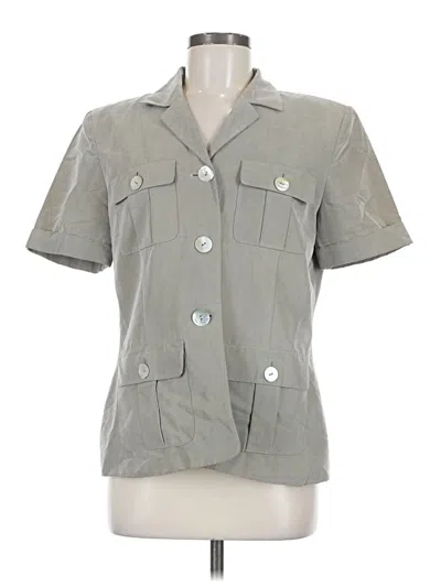 Pre-owned Worthington Short Sleeve Blouse In Gray