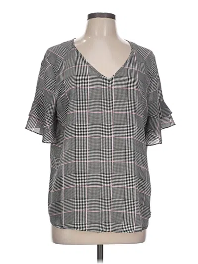 Pre-owned Worthington Short Sleeve Blouse In Gray