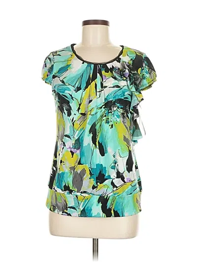 Pre-owned Worthington Short Sleeve Blouse In Green