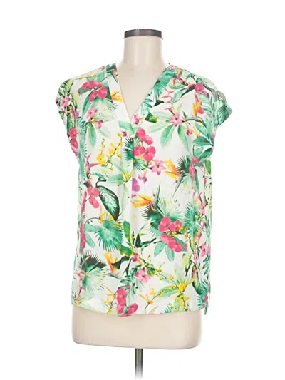 Pre-owned Worthington Short Sleeve Blouse In Green