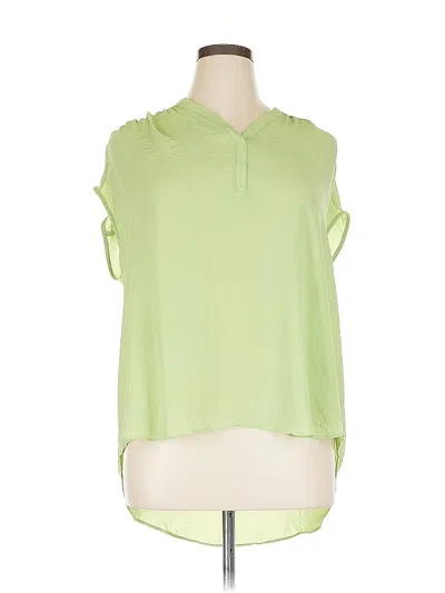 Pre-owned Worthington Short Sleeve Blouse In Green