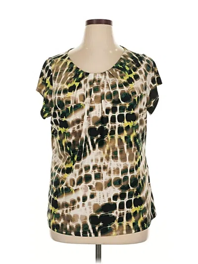 Pre-owned Worthington Short Sleeve Blouse In Green