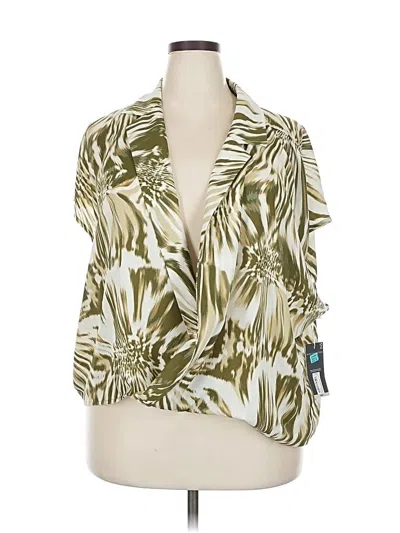 Pre-owned Worthington Short Sleeve Blouse In Green