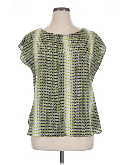 Pre-owned Worthington Short Sleeve Blouse In Green