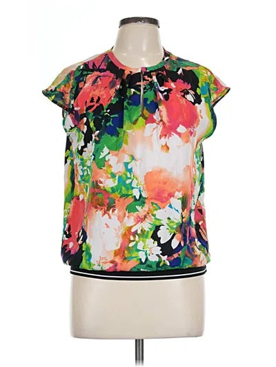 Pre-owned Worthington Short Sleeve Blouse In Green