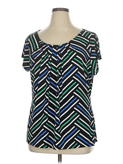 Pre-owned Worthington Short Sleeve Blouse In Green