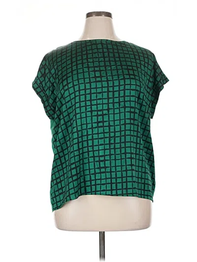 Pre-owned Worthington Short Sleeve Blouse In Green