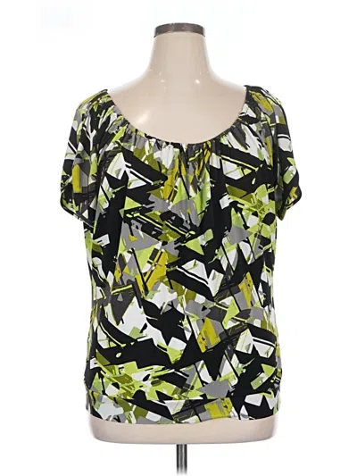 Pre-owned Worthington Short Sleeve Blouse In Green
