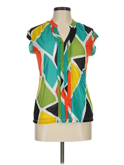 Pre-owned Worthington Short Sleeve Blouse In Green