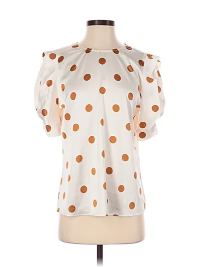 Pre-owned Worthington Short Sleeve Blouse In Ivory
