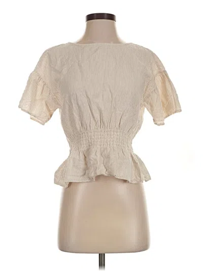 Pre-owned Worthington Short Sleeve Blouse In Ivory