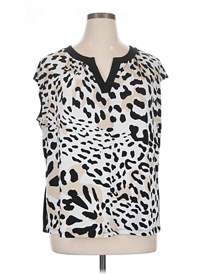 Pre-owned Worthington Short Sleeve Blouse In Ivory