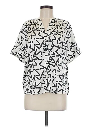 Pre-owned Worthington Short Sleeve Blouse In Ivory
