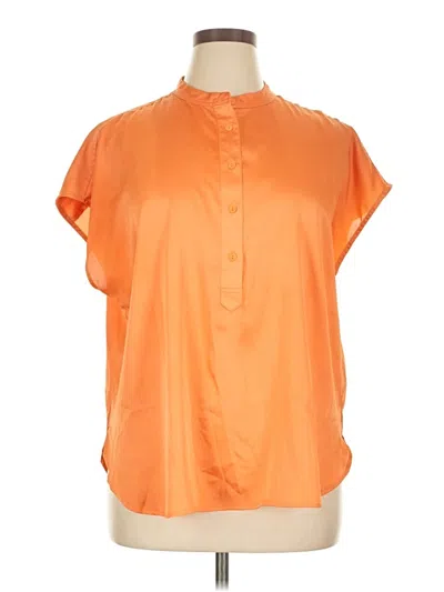 Pre-owned Worthington Short Sleeve Blouse In Orange