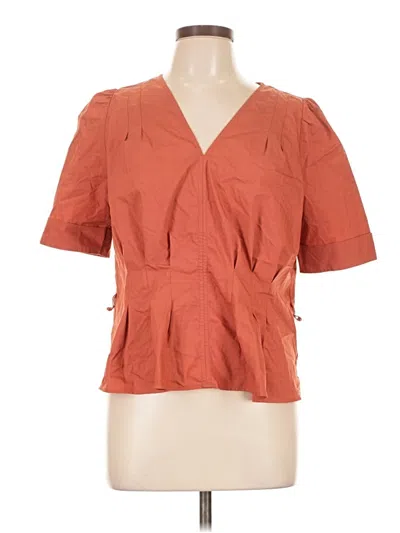 Pre-owned Worthington Short Sleeve Blouse In Orange