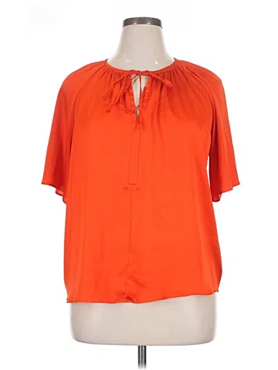 Pre-owned Worthington Short Sleeve Blouse In Orange