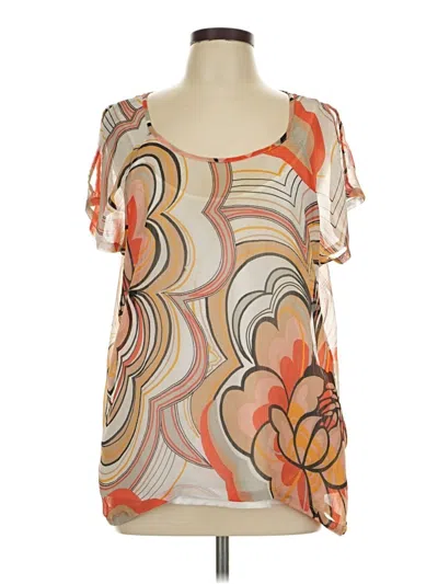 Pre-owned Worthington Short Sleeve Blouse In Orange