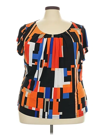 Pre-owned Worthington Short Sleeve Blouse In Orange